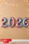 2026 Colorful Foil Balloon New Year Foil Balloon Helium Compatible Air Compatible Christmas Ornament