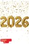 2026 Gold Foil Balloon New Year Foil Balloon Helium Compatible Air Compatible Christmas Ornament - 2