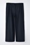 Lacivert Lastik Belli Wide Leg Büyük Beden Dokuma Pantolon TBBAW26AR00019 - 5