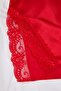 Kırmızı Saten Dantel ve Yırtmaç Detaylı İp Askılı Dokuma Babydoll/Fantezi Gecelik THMSS25CY00001 - 6