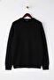 Black Oversize/Wide Cut Crew Neck Sweatshirt Tmnaw26Kz00012 - 5
