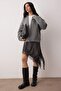 Wardrobe Essentials – Antrasit Melanj Oversize Kapüşonlu Örme Sweatshirt |TWOAW26SW00018 - 2