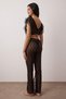 Black Cup-Free Lace Tie-Detail Knit Lingerie Set THMAW26CC00030 - 4