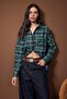 Mavi-Çok Renkli Flanel Ekoseli Oversize/Geniş Kalıp Gömlek TWOAW26GO00132 - 2