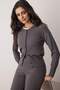 Wardrobe Essentials Antrasit Merserize Görünümlü Triko Hırka-Pantolon Alt-Üst Takım | TWOAW26AU00003 - 2