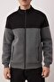 Antrasit Regular/Normal Kesim Fermuarlı İçi Polar/Sıcak Tutan Sweatshirt-Hırka TMNAW22SW0720 - 3