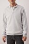 Gri Melanj Regular/Normal Polo Yaka Örme Sweatshirt TMNAW26SW00055 - 3