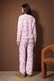Pembe Ayıcık ve Kalp Desenli Kışlık Polar Örme Pijama Takımı THMAW26PT00150 - 4