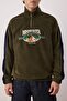 Haki Unisex Oversize/Geniş Kesim Dik Yaka Şehir Nakış Anti-pilling Polar Sweatshirt TMNAW24SW00034 - 4