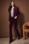 Bordo Süet Görünümlü Yüksek Bel Comfort/Esnek Flare Jeans TWOAW26JE00287