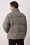Gri Unisex Oversize Fit Dik Yaka Suya ve Rüzgara Dayanıklı Şişme Kışlık Mont TMNAW24MO00003 - 5