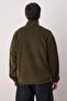 Haki Unisex Oversize/Geniş Kesim Dik Yaka Şehir Nakış Anti-pilling Polar Sweatshirt TMNAW24SW00034 - 5