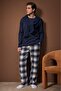 Lacivert Regular Ekose / Kareli Dokuma Pijama Takımı TMNAW26PT00061