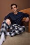Lacivert Regular Ekose / Kareli Dokuma Pijama Takımı TMNAW26PT00061 - 2