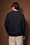 Black Oversize/Wide Cut Crew Neck Sweatshirt Tmnaw26Kz00012 - 4