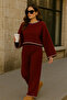 Piped Relaxed Fit High Waist Pants Crop Sweater Luxury Two-Piece Set - 3