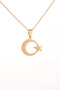 Gold Color Moon Star Steel Necklace Tarnish Free No Rusting Meaningful and Stylish Gift Jewelry