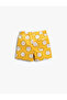 Sun Printed Shorts Button Detailed Tie Waist Cotton - 2