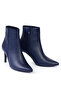 Genuine Navy Blue Women's Leather Boots - 574