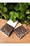 Set of 2 Velvet Hand and Face Towels with Leopard Pattern - 2