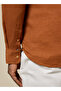 The Desert Warmth Rust Lyocell Linen Shirt with Earthy Softness, Comfort Fit - 8