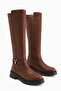 Ginan Tan Buckle Detailed Short Heeled Zippered Women's Boots - 3