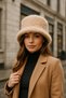 Women's Camel Wool Felt Bucket Hat Spk1147 - 3