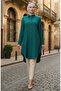 Buttoned Viscose Tunic 6116-11 Emerald Green