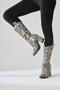Leather Snake Print Asymmetrical Cut Heeled Short Women's Boots - 7