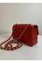 Quilted Knitted Chain Women's Hand and Shoulder Bag - 2