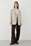 Women's Stone Button Detailed Oversize Blazer Jacket - 4