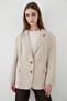 Women's Stone Button Detailed Oversize Blazer Jacket
