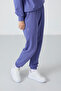 Lilac Hooded Kangaroo Pocket Comfortable Fit Elastic Leg Women's Tracksuit Set - 95288 - 6