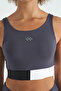 Anthracite Color Blocked Logo Printed Slim Fit Ribbed Women's Bustier - 97275 - 8