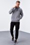 Grey Melange Kangaroo Pocket Standard Mold Hooded Men's Sweatshirt - 87872 - 2