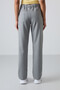 Grey Melange High Waisted Pocketed Comfortable Form Classic Leg Women's Tracksuit Bottom - 94185 - 5