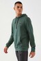 Green Kangaroo Pocket Standard Fit Hooded Men's Sweatshirt - 87872 - 6