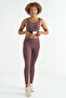 Brown Color Blocked Logo Printed Slim Fit Ribbed Women's Bustier - 97275 - 3