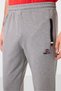 Gray Melange - Black Zipper Pocket Slim Fit Classic Leg Men's Tracksuit Bottom - 84649 - 4