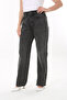 Women's Large Size Anthracite High Waist 5 Pocket Jeans 65N37745