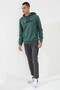 Green Kangaroo Pocket Standard Fit Hooded Men's Sweatshirt - 87883 - 2