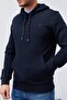 Navy Blue Kangaroo Standard Mold Hooded Men's Sweatshirt - 87872 - 8