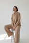 Loose Cut Scarf Detail Pants and Long Sleeve Knitwear Set with Stylish and Comfortable Design - 3