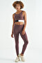 Brown Color Blocked Logo Printed Slim Fit Ribbed Women's Bustier - 97275 - 8