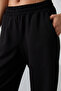 Black High Waisted Pocketed Comfortable Form Wide Leg Women's Tracksuit Bottom - 94567 - 3