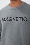 Gray Melange Text Embroidered O Neck Comfortable Form Men's Sweatshirt with Fleece Inside - 88020 - 6