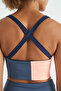 Indigo Logo Printed Color Blocked Back Cross Detailed Diving Fabric Women's Bustier - 97260 - 8