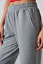Grey Melange Pocketed High Waist Comfortable Form Rubber Leg Women's Tracksuit Bottom - 94583 - 5