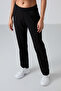 Black High Waisted Pocketed Comfortable Form Classic Leg Women's Tracksuit Bottom - 94584 - 2