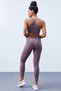 Dusty Rose High Waist Gathering Detail Back Detailed Slim Fit Bustier Women's Leggings Set - 95281 - 7
